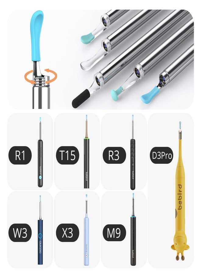 BEBIRD Official R1 Original Accessory - 10 PCS Replacement Tip for Wet/Dry Wax Cleaning - Ear Spoons Accessories Set Compatible with BEBIRD R1/M9/R3/X3/W3/D3Pro/T15/C3 (New Spiral Structure!) - Image 2